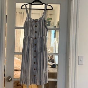 LOFT Mid-calf Nautical Dress with Buttons